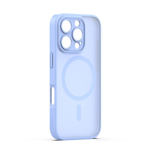 iPhone 16 Pro (6.3") hátlap tok, TPU / PC tok, magsafe, világoskék, Mag Matt