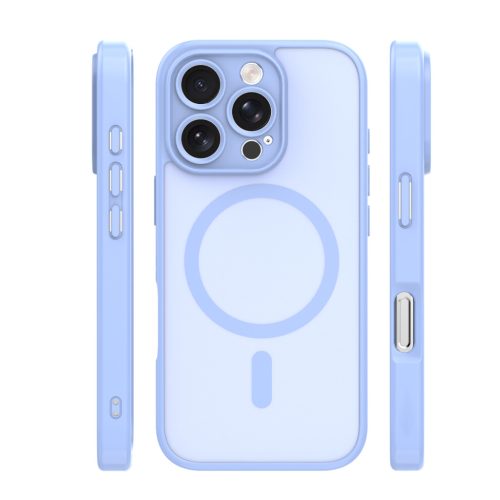 iPhone 16 Pro (6.3") hátlap tok, TPU / PC tok, magsafe, világoskék, Mag Matt
