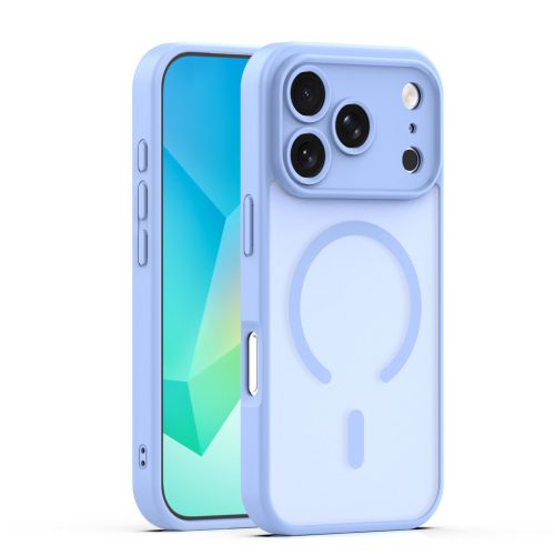 iPhone 17 Pro Max (6.9") hátlap tok, TPU / PC tok, magsafe, világoskék, Mag Matt