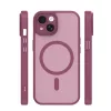 iPhone 15 (6.1") hátlap tok, TPU / PC tok, magsafe, bordó, Mag Matt