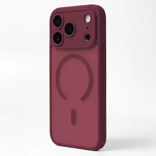 iPhone 15 (6.1") hátlap tok, TPU / PC tok, magsafe, bordó, Mag Matt