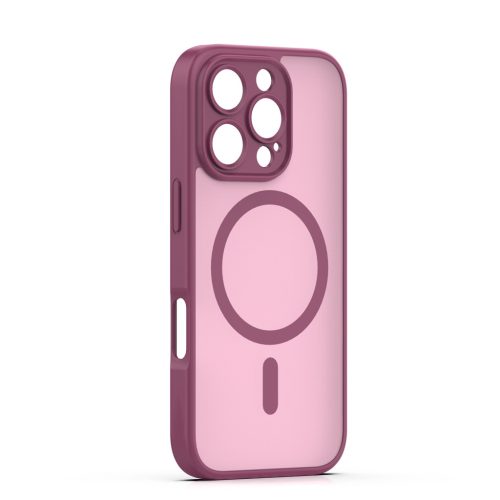 iPhone 16 Pro (6.3") hátlap tok, TPU / PC tok, magsafe, bordó, Mag Matt