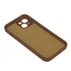 iPhone 17 (6.3") hátlap tok, szilikon, tok, velúr belső, barna, matt, Silicone Case