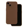 iPhone 17 Pro / 18 Pro (6.3") hátlap tok, szilikon, tok, velúr belső, barna, matt, Silicone Case