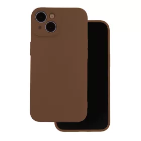   iPhone 17 Pro / 18 Pro (6.3") hátlap tok, szilikon, tok, velúr belső, barna, matt, Silicone Case