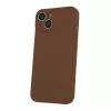 iPhone 17 Pro / 18 Pro (6.3") hátlap tok, szilikon, tok, velúr belső, barna, matt, Silicone Case