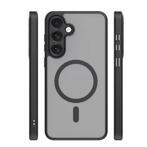 Samsung Galaxy S26 Plus hátlap tok, TPU / PC tok, magsafe, fekete, kamera védelemmel, SM-S946, Mag Matt