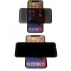iPhone 18 Pro Max / 17 Pro Max (6,9") előlapi üvegfólia, 9H, edzett, fekete keret, betekintés védelem, Full Glue, Privacy