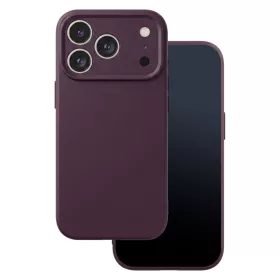   iPhone 17 Pro / 18 Pro (6,3") szilikon tok, hátlap tok, velúr belső, sötét bordó, matt, Silicone Case