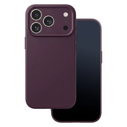 iPhone 17 Pro Max / 18 Pro Max (6,9") szilikon tok, hátlap tok, velúr belső, sötét bordó, matt, Silicone Case