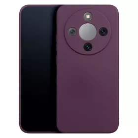   Honor Magic 8 Lite szilikon tok, hátlap tok, velúr belső, sötét bordó, matt, Silicone Case