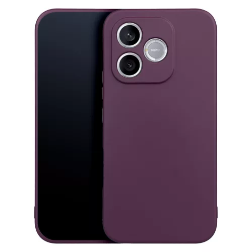 Honor 600 Lite szilikon tok, hátlap tok, velúr belső, sötét bordó, matt, Silicone Case