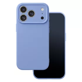   iPhone 17 Pro / 18 Pro (6,3") szilikon tok, hátlap tok, velúr belső, égkék, matt, Silicone Case 