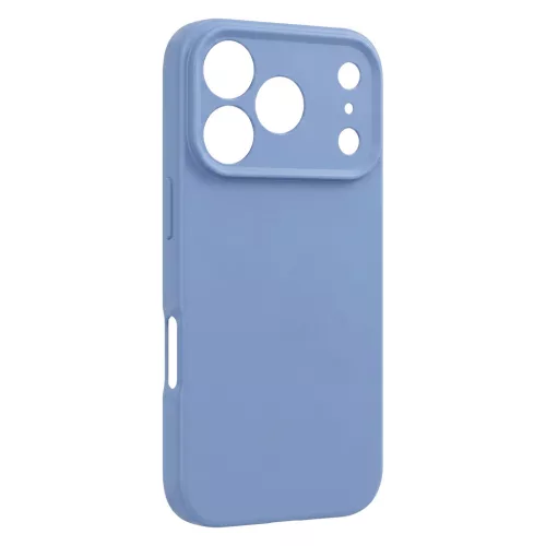 iPhone 17 Pro / 18 Pro (6,3") szilikon tok, hátlap tok, velúr belső, égkék, matt, Silicone Case 