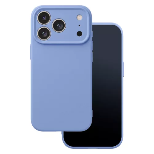 iPhone 17 Pro Max / 18 Pro Max (6,9") szilikon tok, hátlap tok, velúr belső, égkék, matt, Silicone Case 