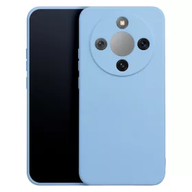   Honor Magic 8 Lite szilikon tok, hátlap tok, velúr belső, égkék, matt, Silicone Case 