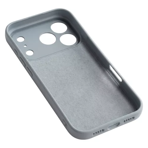 Samsung Galaxy A57 szilikon tok, matt, velúr belső, ezüst, SM-A576, Silicone Case