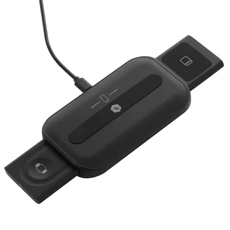3in1 vezeték nélküli (Wireless) töltő, fekete, 5V/2A/15W, A+ WCV3IN1 