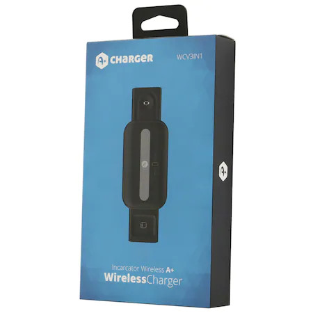 3in1 vezeték nélküli (Wireless) töltő, fekete, 5V/2A/15W, A+ WCV3IN1 