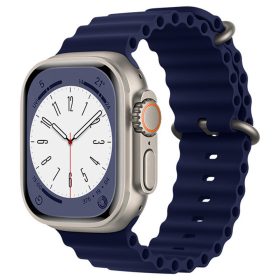   Apple Watch 6 / 7 / 8 / 9 / SE / SE 2 okosóra szíj, szilikon, sötétkék, 38/40/41mm, Techsuit