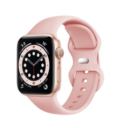 Apple Watch 6 / 7 / 8 / 9 / SE / SE 2 okosóra szíj, szilikon, rózsaszín, 38/40/41mm, Techsuit