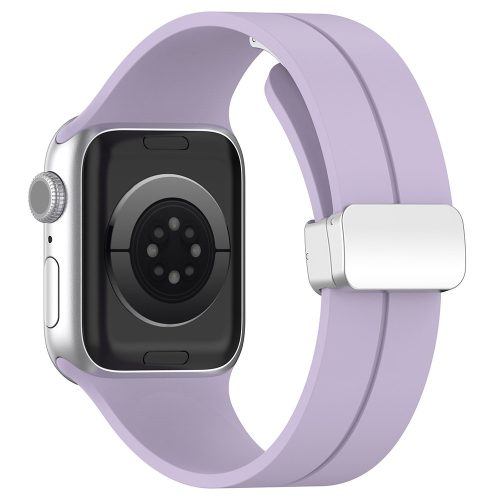Apple Watch 6 / 7 / 8 / 9 / SE / SE 2 okosóra szíj, szilikon, lila, 38/40/41mm, Techsuit