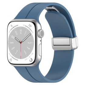   Apple Watch 6 / 7 / 8 / 9 / SE / SE 2 okosóra szíj, szilikon, kék, 38/40/41mm, Techsuit