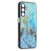 Samsung Galaxy A15 4G/5G kemény hátlap tok, üveg / polikarbonát / TPU tok, kék óceán mintás, SM-A155, SM-A156, Techsuit Glaze Blue Ocean