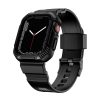 Apple Watch Ultra / Ultra 2 okosóra tok és szíj, 49mm, TPU / szilikon, fekete, Lito Carbon Rugged Armor