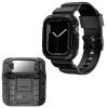 Apple Watch Ultra / Ultra 2 okosóra tok és szíj, 49mm, TPU / szilikon, fekete, Lito Carbon Rugged Armor