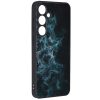 Samsung Galaxy S24 kemény hátlap tok, üveg / polikarbonát / TPU tok, kék felhő mintás, SM-S921, Techsuit Glaze Blue Nebula