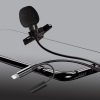 Csiptethető mikrofon 3.5mm jack aljzat / iPhone 8pin csatlakozóval, fém gallércsipesszel, fekete, Techsuit WL1
