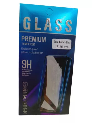 iPhone 16 (6,1") előlapi üvegfólia, robbanásbiztos, fekete, full glue, 9H, 20D