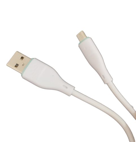 Micro USB adatkábel, fehér, 1m, 2.4A, Miccell VQ-D06