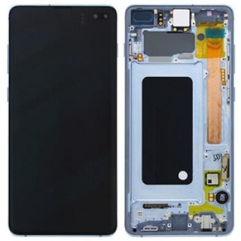 Samsung G975 Galaxy S10 Plus gyári LCD+érintőpanel kék kerettel