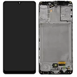   Samsung Galaxy A31 LCD + érintőpanel kerettel, fekete, gyári, SM-A315