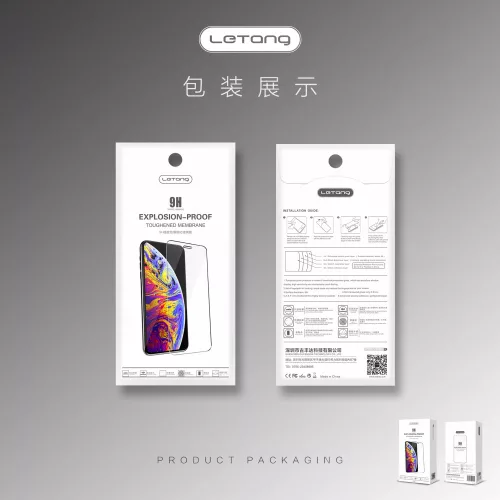 Letang Huawei P40 Lite E előlapi üvegfólia, 0,3mm, fekete, Letang