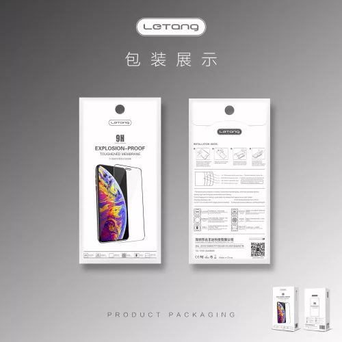 Letang Huawei P40 Lite E előlapi üvegfólia, 0,3mm, fekete, Letang