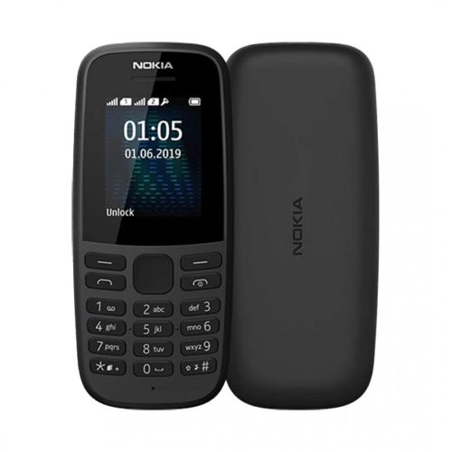 Nokia 105 (2019) mobiltelefon, kártyafüggetlen, magyar nyelvű, single sim, fekete, TA-1203 (bontott)