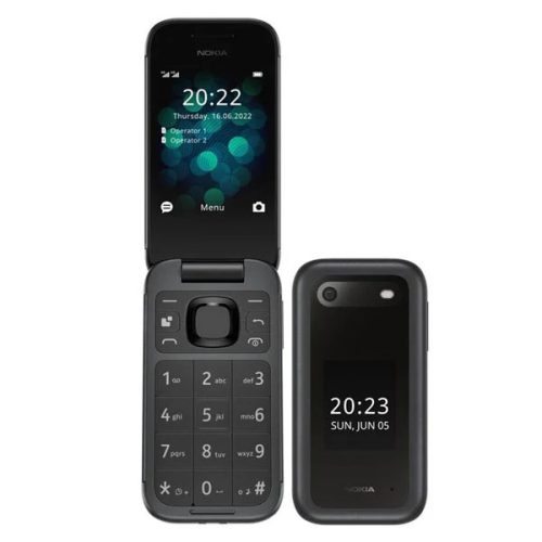 Nokia 2660 Flip 4G mobiltelefon, kártyafüggetlen, magyar nyelvű, dual sim, fekete, TA-1469