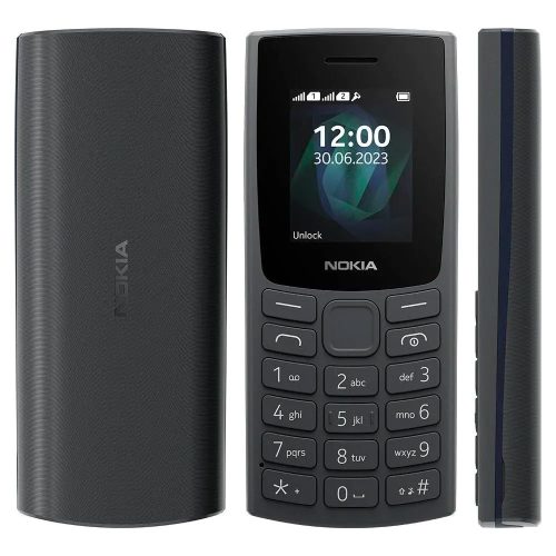 Nokia 105 4G (2023) mobiltelefon, kártyafüggetlen, magyar nyelvű, dual sim, fekete, TA-1551
