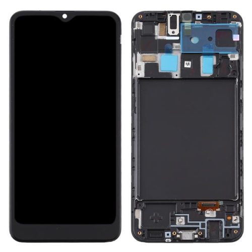 Samsung A205F/M107 Galaxy A20 / M10s fekete gyári LCD+érintőpanel kerettel