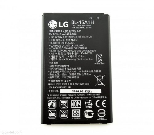 LG K10 K420 BL-45A1H gyári akkumulátor 2300mAh