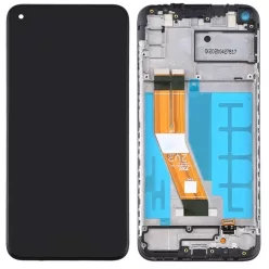   Samsung Galaxy A11 LCD + érintőpanel kerettel, fekete, gyári, SM-A115