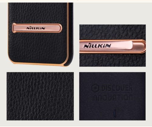 iPhone 7 Plus (5,5") iPhone 8 Plus (5,5") fekete bőr prémium hátlap tok, Nillkin M-Jarl 
