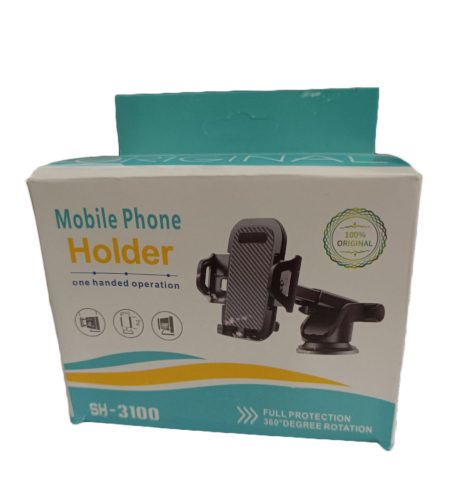 Szélvédőre / műszerfalra rögzíthető autós tartó, 360° forgatható, kihúzható kar, fekete, TC-082