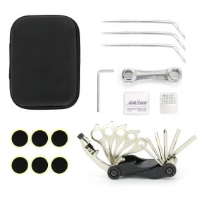 Kerékpárjavító készlet tokban, fekete, Sahoo 212105