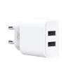 Hálózati töltőfej 2x USB + iPhone 8pin adatkábel, 2.4A / 10W, fehér, XO-CE02C