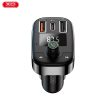 Bluetooth FM transmitter, 2xUSB / 1x Type-C, LED kijelző, TF kártyaolvasó, 50W / 3A, fekete, XO-BCC06