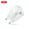 Univerzális hálózati gyors töltőfej, 1xType-C, PD 30W / 3A, fehér, XO CE06
